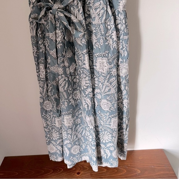 Marea The House Dress Blue Modern Floral Cotton Midi Prairie Cottagecore Summer - Picture 7 of 16